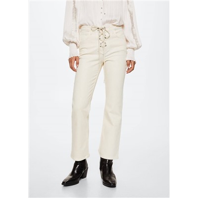 Jeans rectos cordón -  Mujer | MANGO OUTLET España
