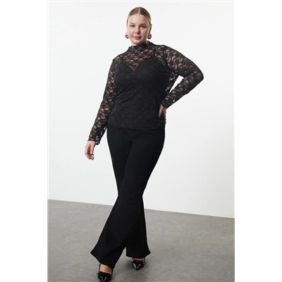 Black Crish Ditting Блузя большого размера TBBAW25AF00008