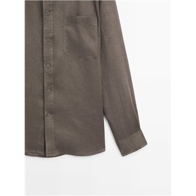 Camisa 100% lino bolsillo
