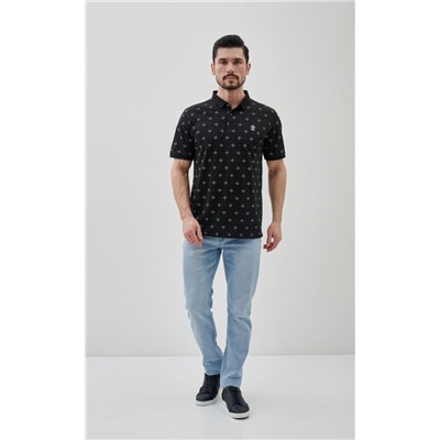 Футболка-поло FJ207-07 black print