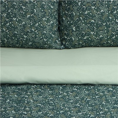 Постельное бельё Этель 1,5 сп Small leaves, 143х215 см, 150х214 см, 50х70 см 2 шт, поплин