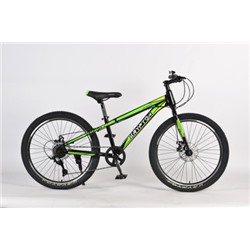 Велосипед 24" Krypton Hyperion ригид KH10BGY24HF 7sp чёрный зелёный