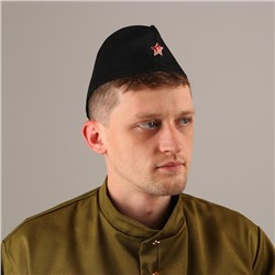 Пилотка со звездой, р. 54–57 см, чёрная