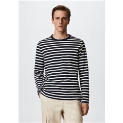Camiseta manga larga rayas -  Hombre | MANGO OUTLET España