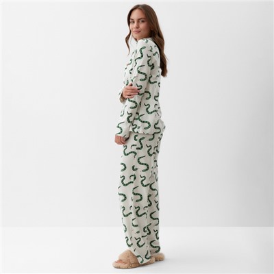 Пижама новогодняя женская (рубашка и брюки) KAFTAN "Змеи" размер 40-42