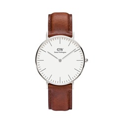 Reloj de cuarzo de piel Classic St Mawes - Marrón y plateado