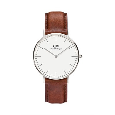 Reloj de cuarzo de piel Classic St Mawes - Marrón y plateado