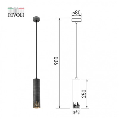 Нарушена упаковка!   Подвесной светильник Rivoli Lethe 3123-201 (Б0055001)