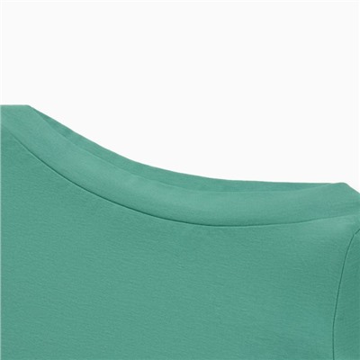 Футболка женская с вырезом лодочка MINAKU SLIM FIT: цвет оливковый, р-р 44
