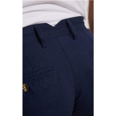 Брюки льняные мужские F211-0854 тёмно-синие