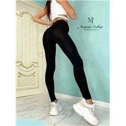 🌼 СТИЛЬНЫЕ ЧЁРНЫЕ ЕЛАСТИЧНИЕ ЛОСИНЫ С ВЫСОКОЙ ПОСАДКОЙ, БЕСШОВНЫЕ 04.12.