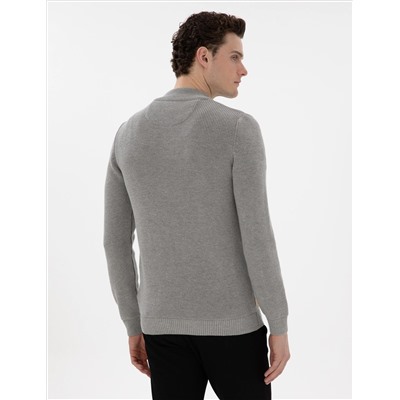 Серый меландж Slim Fit Zippered