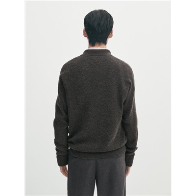 Cárdigan cuello polo con cremallera