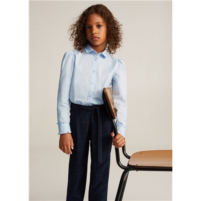 Pantalón cuadros cinturón -  Niña | MANGO OUTLET España