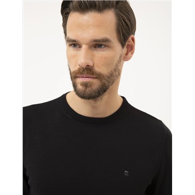 Black Slim Fit Bike Neck Basic вязаный свитер