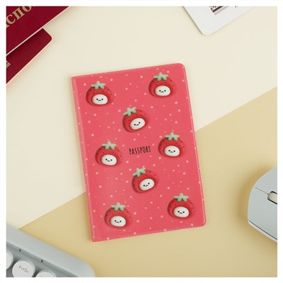 Обложка для паспорта MESHU "Strawberry", ПВХ, 2 кармана
