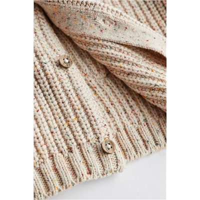 Brown Chunky Knitted Embroidered Baby Cardigan