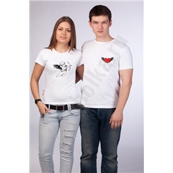Футболки парные In love / прямо в сердце/