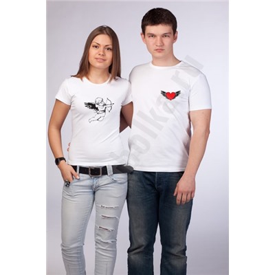 Футболки парные In love / прямо в сердце/