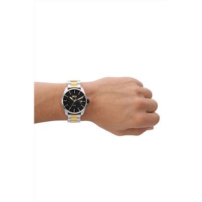 Reloj de cuarzo de acero - Plateado y dorado