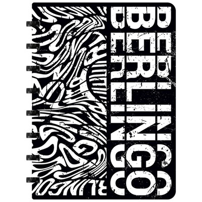Бизнес-тетрадь А5+, 80л., Berlingo "Monochrome", клетка, на кольцах, с возм. замены блока, 80г/м2, пластик. обложка 700мкм, линейка-закладка