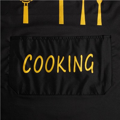 Фартук Этель "Cooking", цв. черный, 70*68 см, 100% п/э