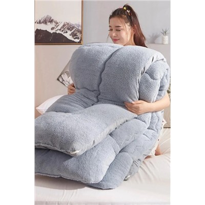 Eyüpoğlu Double Gray 57 Wire Роскошное двухстороннее серое одеяло Welsoft Cotton Silicone 195x215