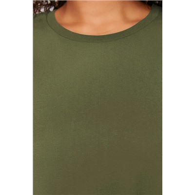 Khaki Midi 100 %хлопковое вязание футболка TBBSS24AH00067