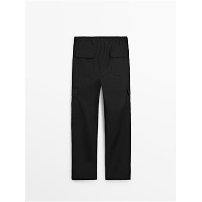 Pantalón cargo algodón sarga jogger fit