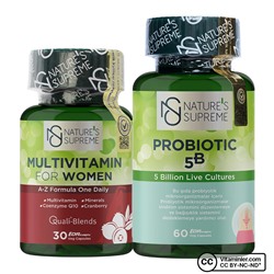 Набор мультивитаминов Nature's Supreme для женщин + пробиотик