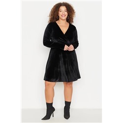 Black Cruve воротник бархатный вязаный платье tbbaw23ah00117