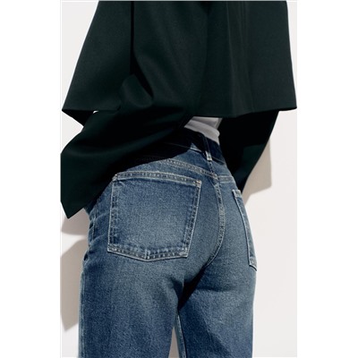 JEANS TRF RECTOS CROP TIRO BAJO