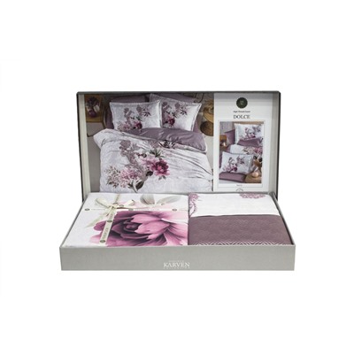 Постельное белье Karven (300 tc) премиум сатин евро N359 DOLCE Berry