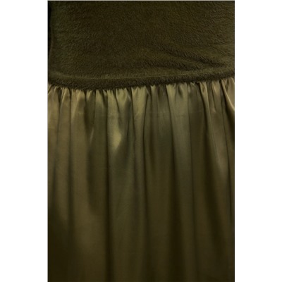 Khaki Midi Satin Woven Mix Triko платье tbbaw25ah00034