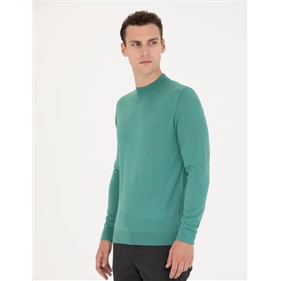 Mint Регулярная подгонка Bato Yaka Wool Смешанный базовый вязаный свитер