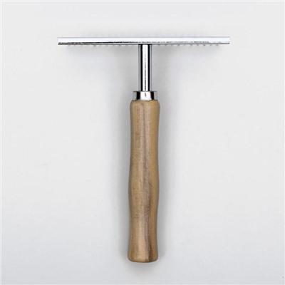Расчёска-грабли Wood с деревянной ручкой, 13 х 9,5 см