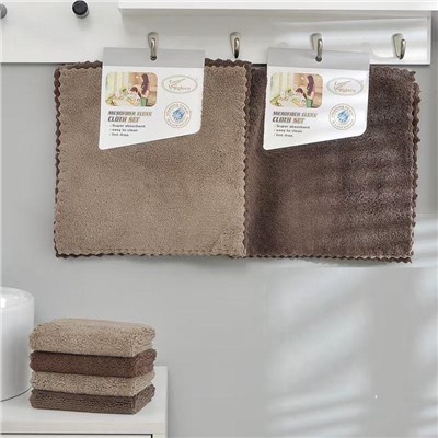 Салфетки микрофибра "Шоколад 703-33" 30*30 см (на картонке)