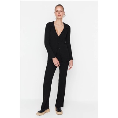Black Basic Polo Yaka Triko Under-Upper Team Twoaw23au00007