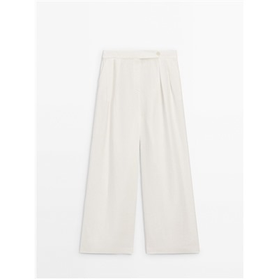 Pantalón ancho lino pinzas