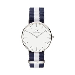 Reloj de cuarzo de poliéster Glasgow - 36 mm - Azul y blanco