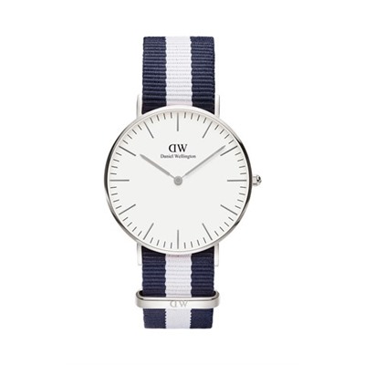 Reloj de cuarzo de poliéster Glasgow - 36 mm - Azul y blanco
