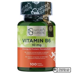 Nature's Supreme Витамин B6 10 мг 100 капсул