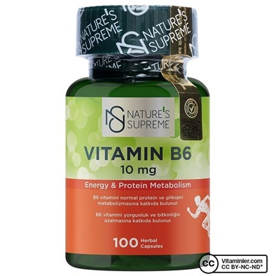 Nature's Supreme Витамин B6 10 мг 100 капсул