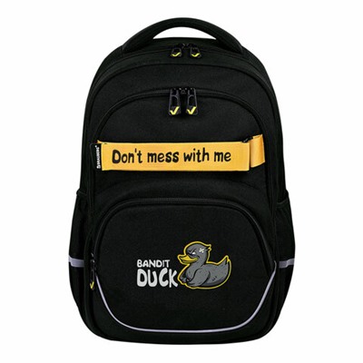 Рюкзак BRAUBERG MOTION, 2 отделения, 3 кармана, "Angry duck", СВЕТЯЩИЙСЯ, 41х28х17 см, 272031