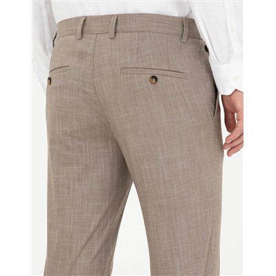 Бежевый бывший. Тканевые штаны Slim Fit