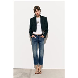 JEANS TRF RECTOS CROP TIRO BAJO
