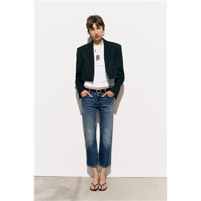 JEANS TRF RECTOS CROP TIRO BAJO