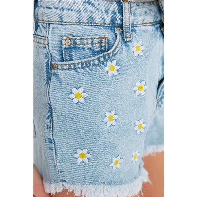 Blue Emelcodery Denim Beach Shorts TBESS22SR0392