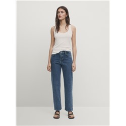 Jeans tiro bajo corte recto