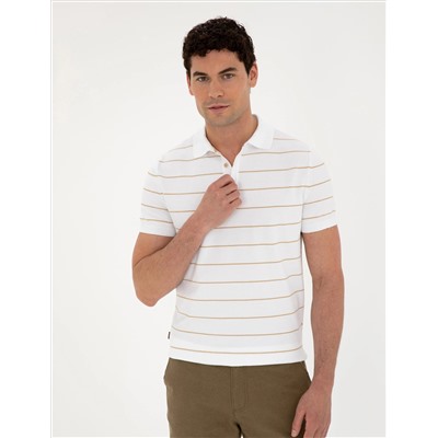 Brown Slim Fit Button с воротником поло